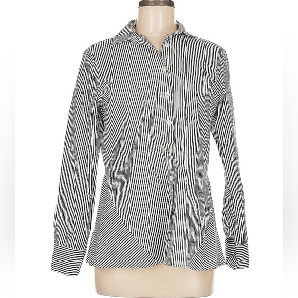 Derek Lam 10 Crosby Denim Size M Long sleeve Striped button-down shirt - Picture 1 of 12